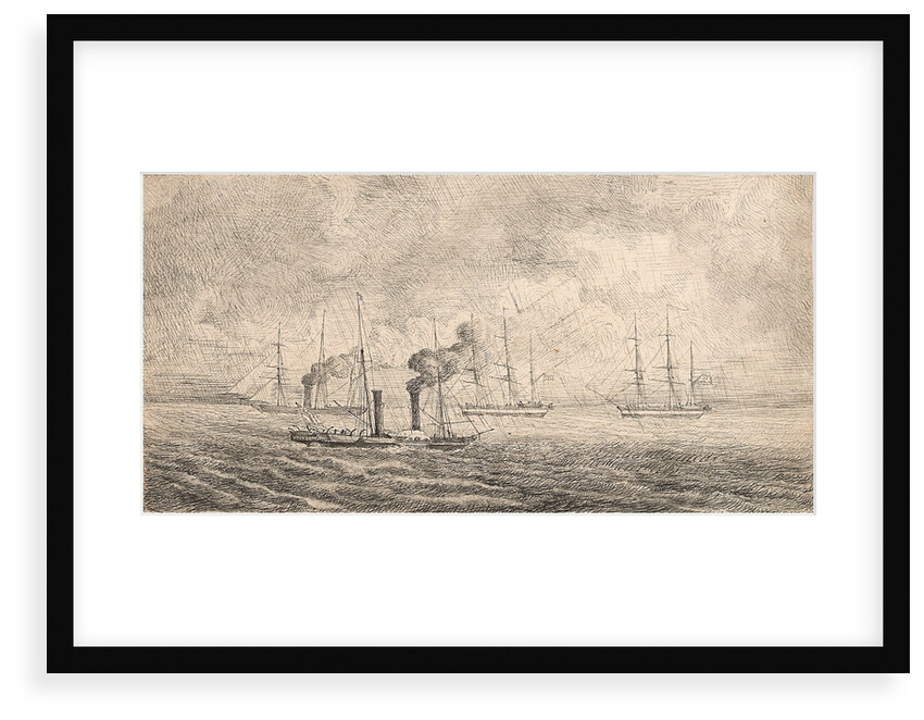 Sir John Franklin's expedition off Harwich and sketched from HMS 'Porcupine', May 1845 by unknown