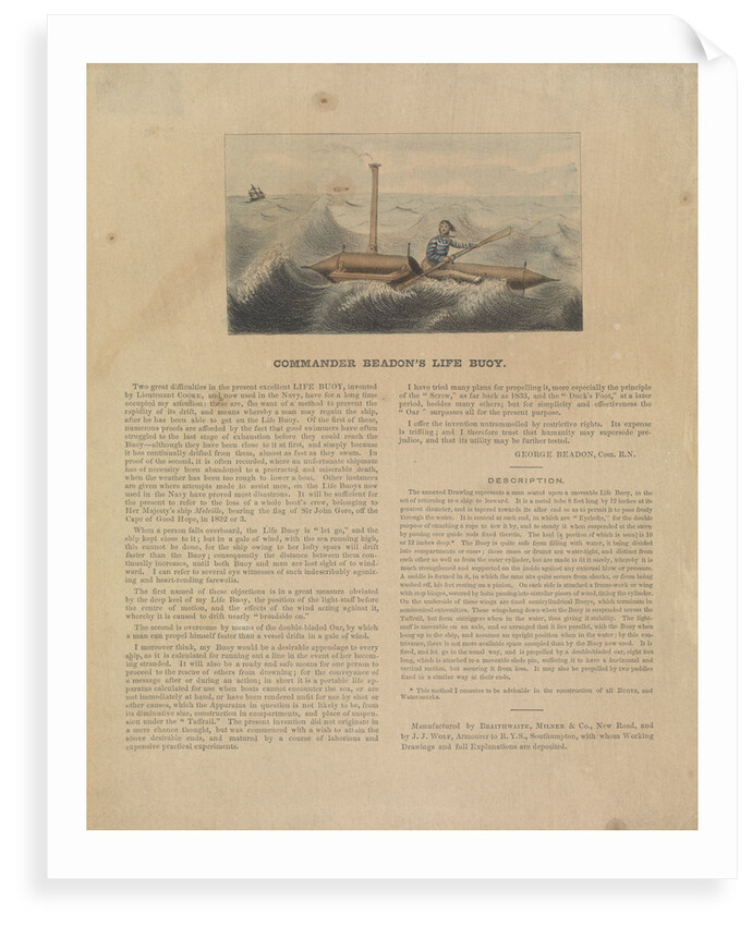 Commander Beadon's Life Buoy (Lifeboats 11) by unknown