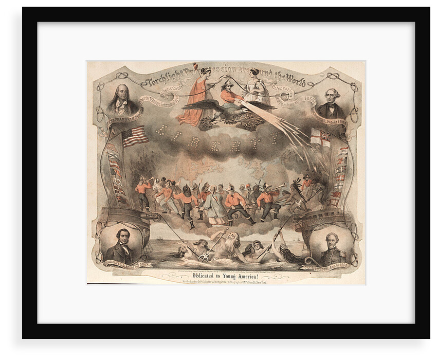Torchlight Procession around the World. Dedicated to Young America! Atlantic Cable celebration by A. Weingartner