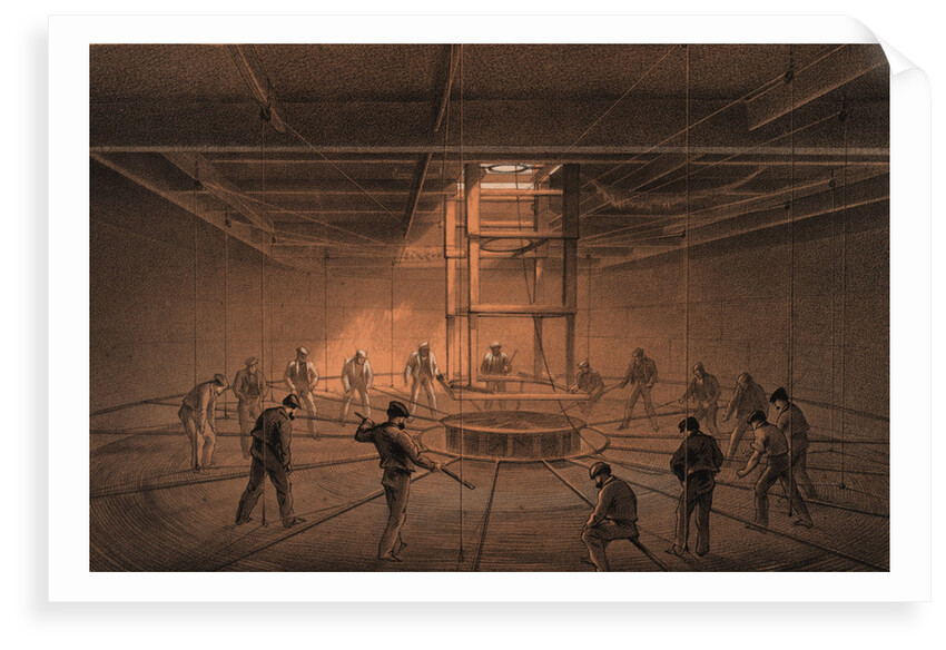 Interior of one of the tanks on board the 'Great Eastern'... (Cable passing out) by R. Dudley