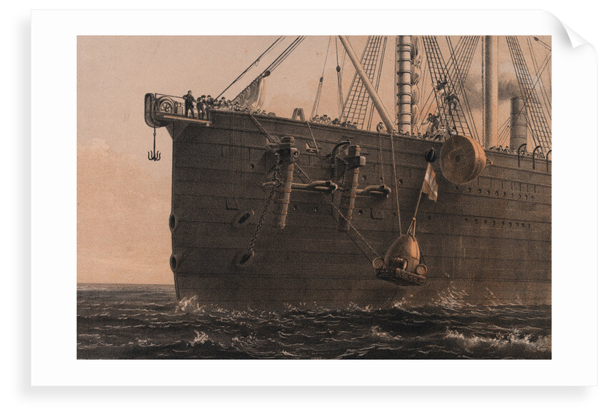 Launching buoy on August 8th in lat 51o 25'30'' long 38o 56' (marking spot where cable had been grappled) by R. Dudley