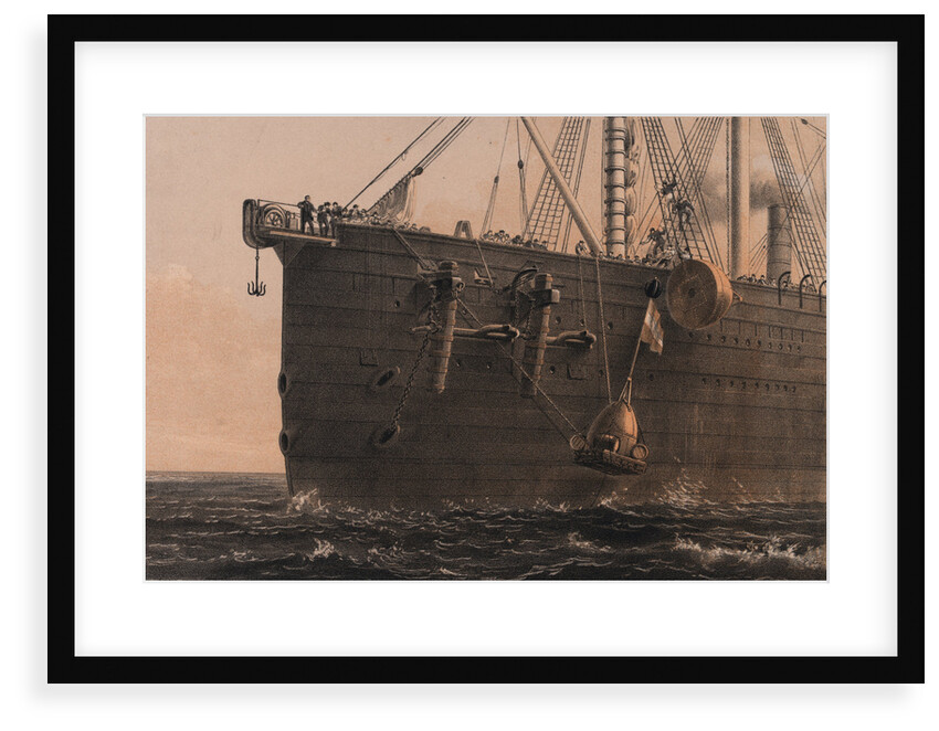 Launching buoy on August 8th in lat 51o 25'30'' long 38o 56' (marking spot where cable had been grappled) by R. Dudley