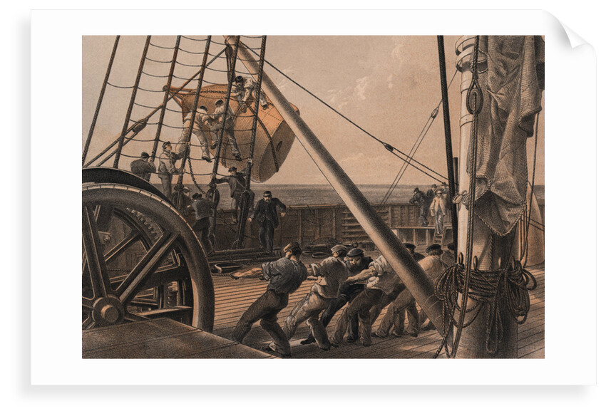 Getting out one of the large buoys for launching August 2nd. ('Great Eastern') by R. Dudley