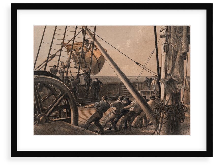 Getting out one of the large buoys for launching August 2nd. ('Great Eastern') by R. Dudley