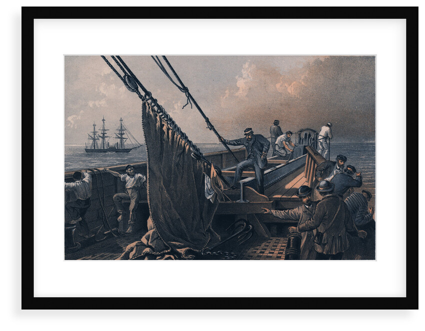 In the bows (of the 'Great Eastern') August 2nd the cable broken and lost - preparing to grapple by R. Dudley