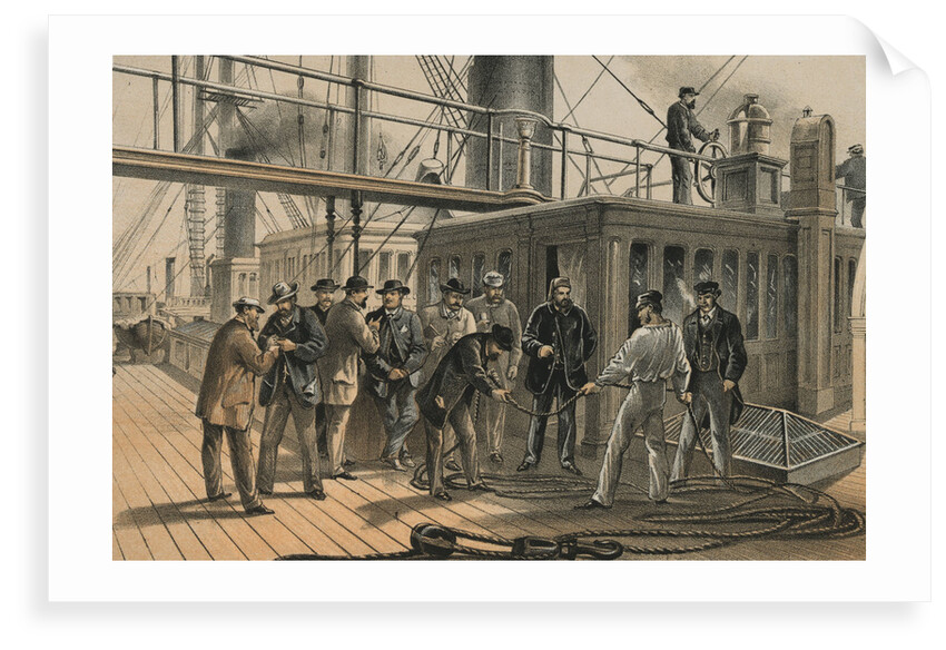 Searching for fault aboard the 'Great Eastern' after recovery of the cable from the bed of the Atlantic, 31 July 1865 by R. Dudley