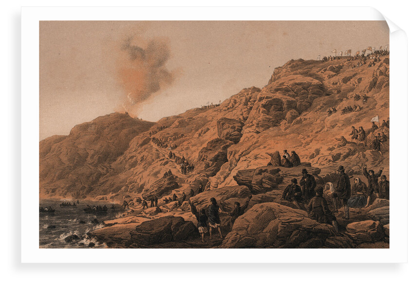 The cliffs Foilhummerum Bay, point of the landing of the shore end of cable, 22 July 1865 by R. Dudley