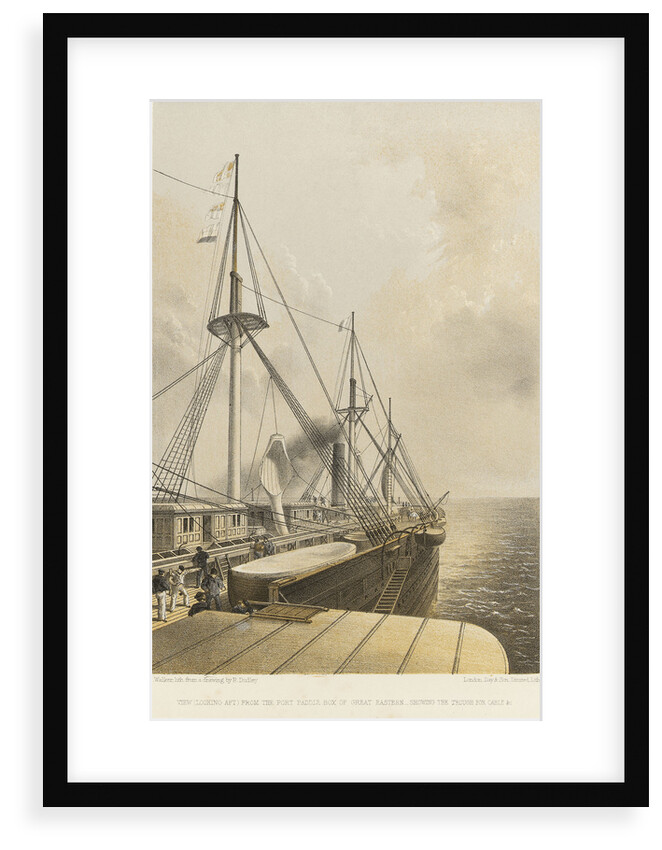 View (looking aft) from the port paddle box of 'Great Eastern' - showing the trough for cable &c by R. Dudley