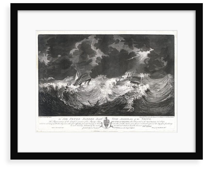 To Sir Peter Parker... This Representation of the distressed situation of his Majesty's Ships 'Hector' and 'Bristol' when dismasted in the Great Hurricane, Octr 6th, 1780... by... Willm Elliott by William Elliott