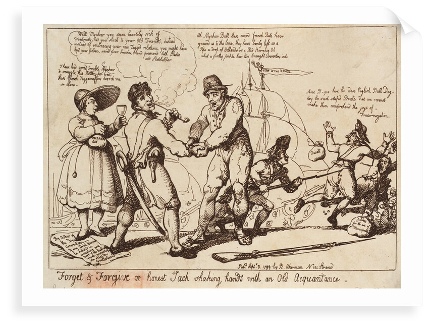 Forget and Forgive or honest Jack shaking hands with an Old Aquaintance by R. Ackermann