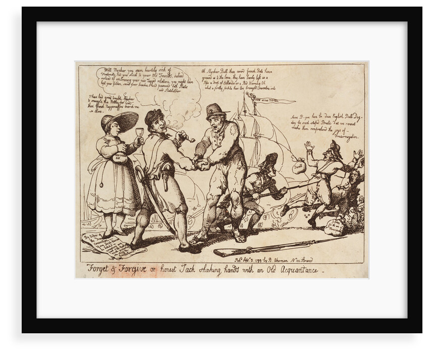 Forget and Forgive or honest Jack shaking hands with an Old Aquaintance by R. Ackermann
