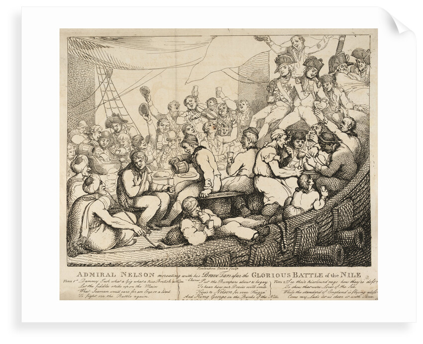 Admiral Nelson recreating with his Brave Tars after the Glorious Battle of the Nile by Thomas Rowlandson
