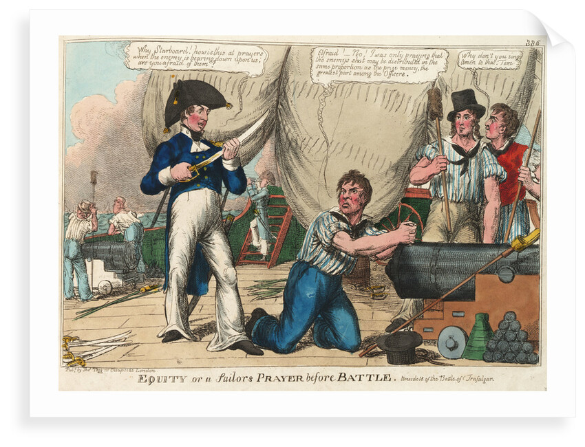 Equity or a Sailor's Prayer before Battle. Anecdote of the Battle of Trafalgar by Thomas Tegg