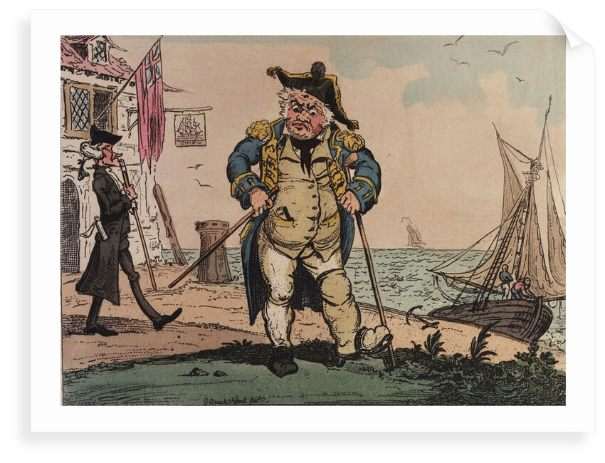 View of an admiral on crutches by George Cruikshank