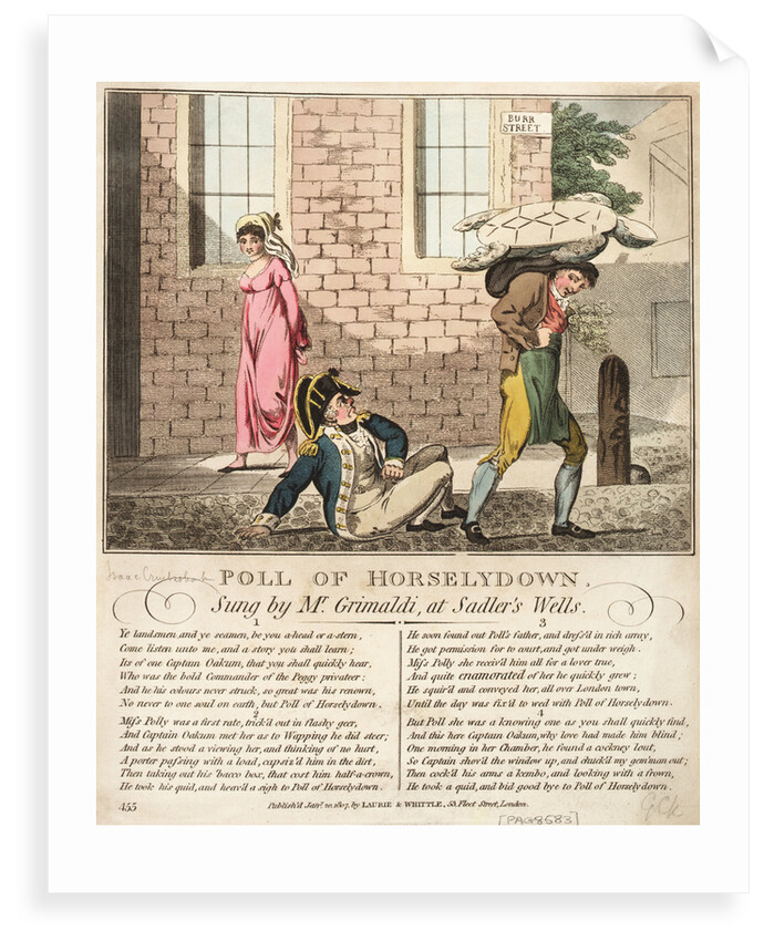 Poll of Horselydown Sung by Mr Grimaldi, at Sadlers Wells by Isaac Cruikshank