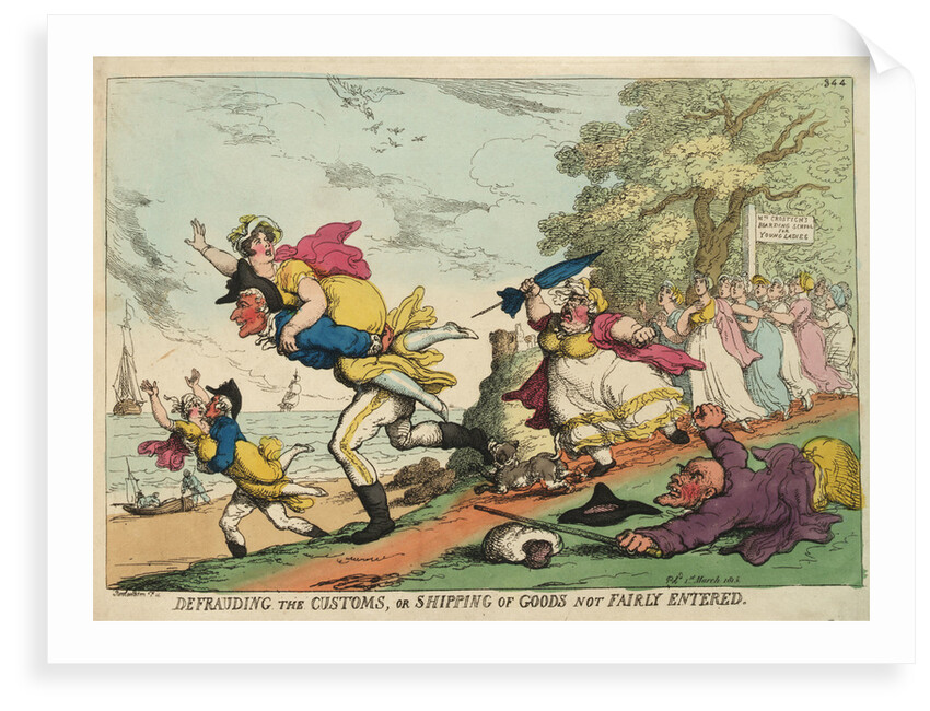 Defrauding the Customs, or shipping of Goods not Fairly Entered by Thomas Rowlandson