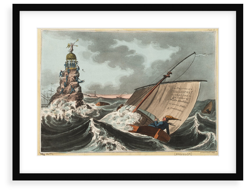 The Progress of a Midshipman exemplified in the career of Master Blockhead in seven plates & Frontispiece by George Cruikshank