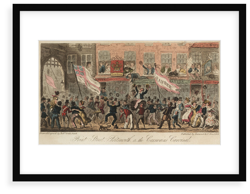 Point Steer, Portsmouth, or, the Coxwain Carousal by Robert Cruikshank