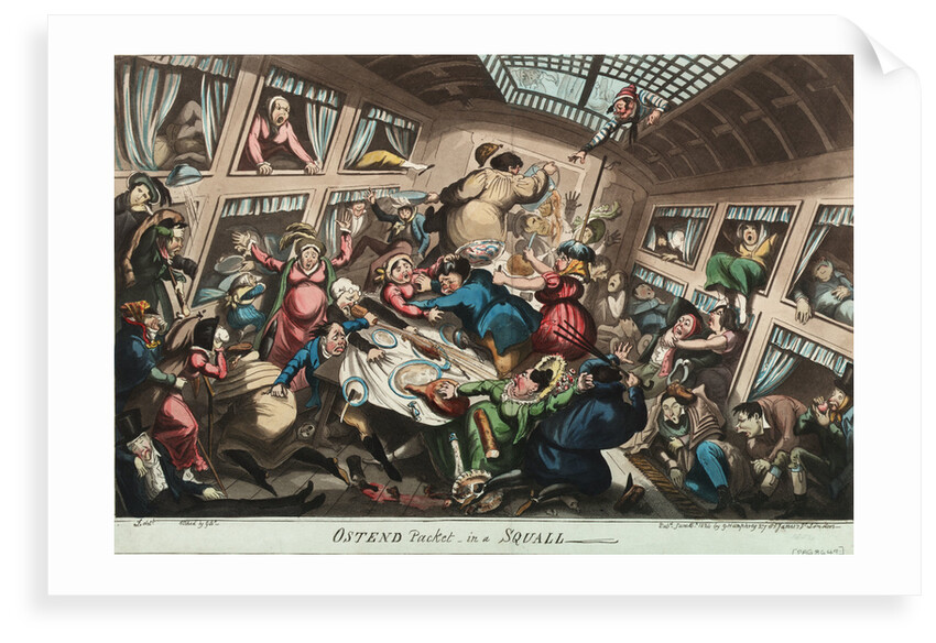 Ostend Packet in a Squall by George Cruikshank