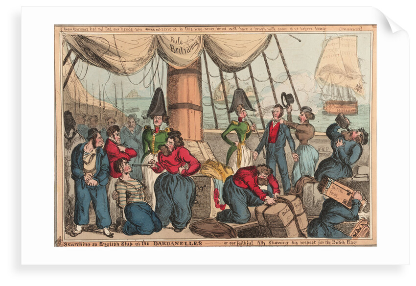 Searching an English Ship in the Dardanelles - or our faithful Ally showing his respect for the British Flag by William Heath