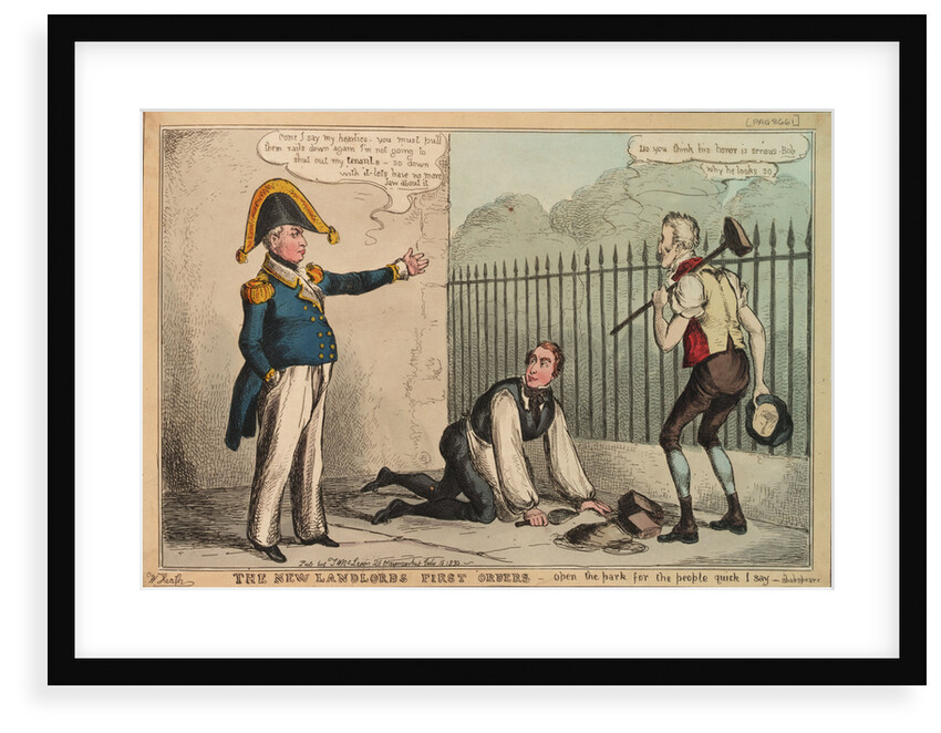 The New Landlords First Orders - open the park for the people quick I say - Shakespeare by William Heath