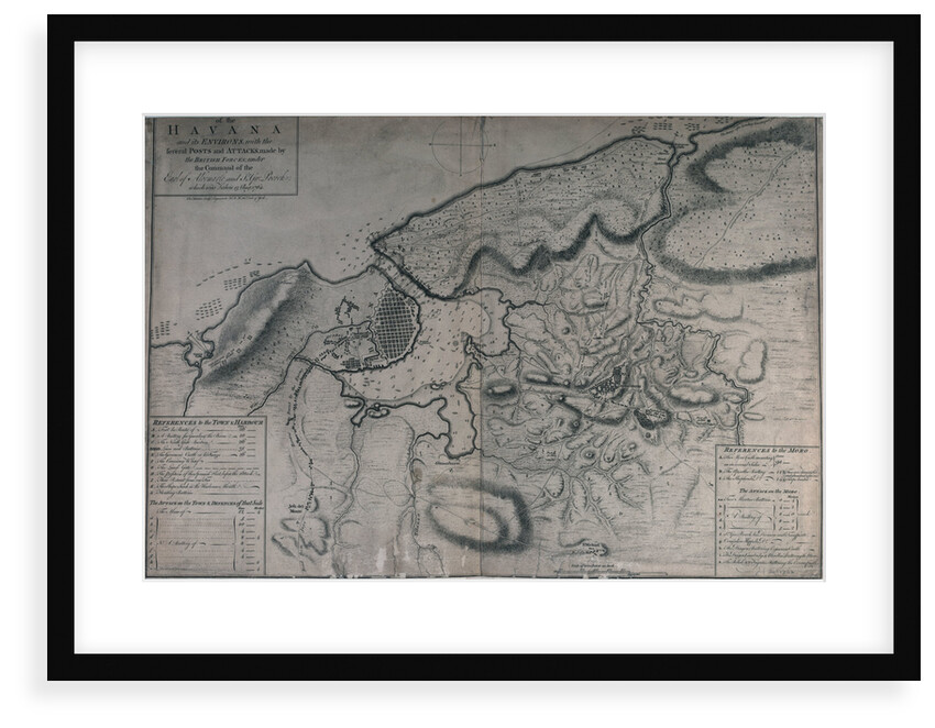 Havana and its environs, with the Several Posts and Attacks made by the British Forces, ... which was taken 13 Aug 1762 by Thomas Kitchin