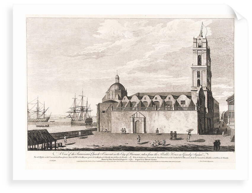 A view of the Franciscan church & convent in the city of Havana, taken from the Alcade's House in Granby Square by Elias Dumford