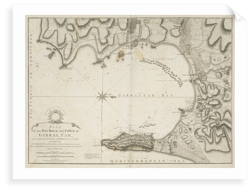 Plan of the bay, rock and town of Gibraltar by William Faden