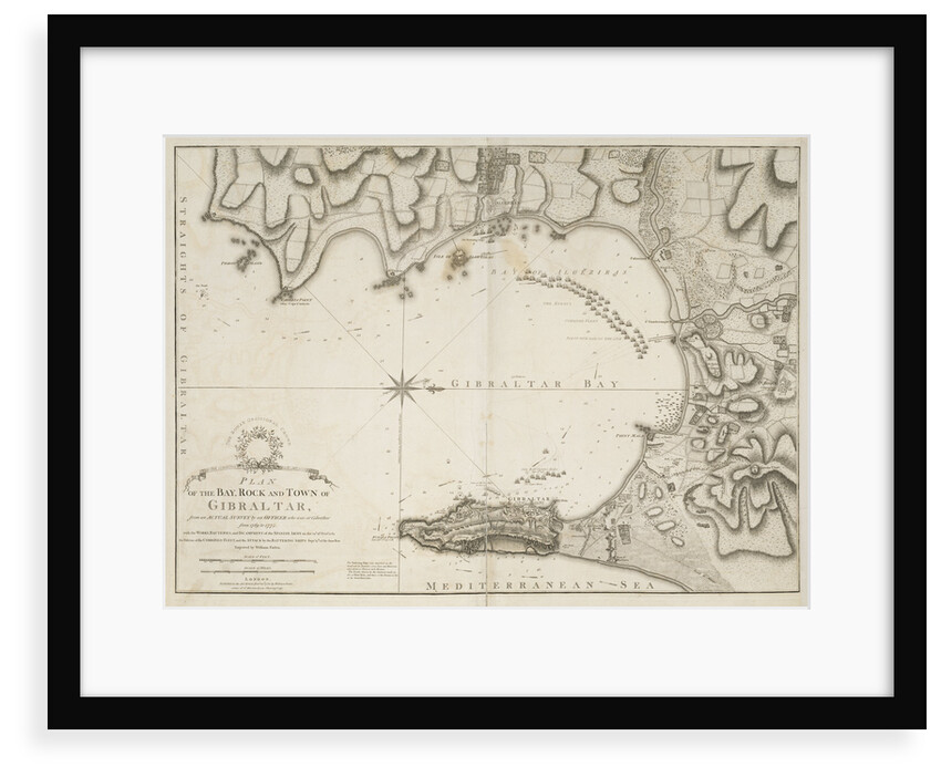 Plan of the bay, rock and town of Gibraltar by William Faden