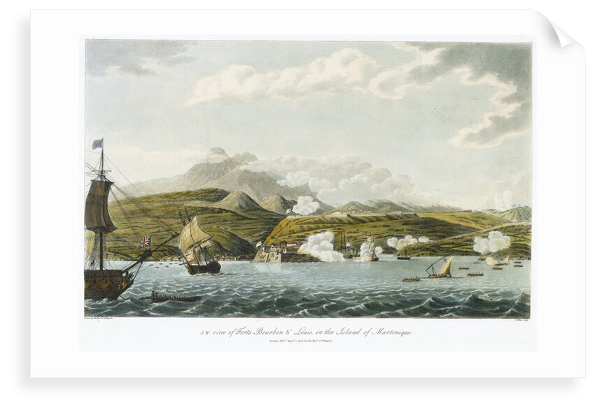 SW view of Forts Bourbon & Louis in the island of Martinique, 5 February - 22 March 1794 by C. Willyams