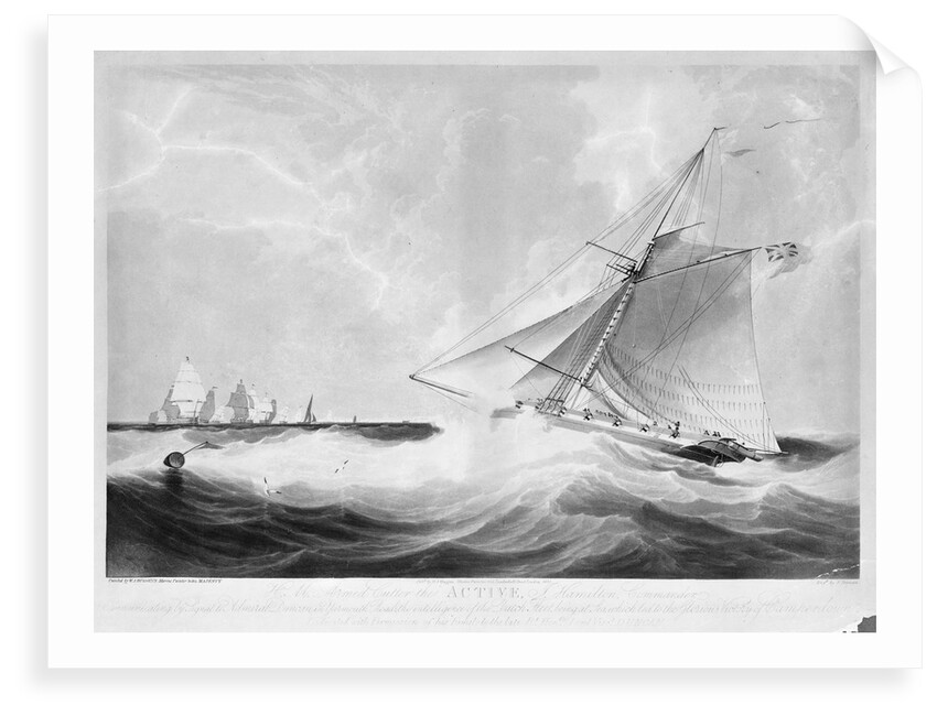 HM cutter 'Active' (1779) communicating with Admiral Duncan before the Battle of Camperdown, 11 October 1797 by Edward Duncan