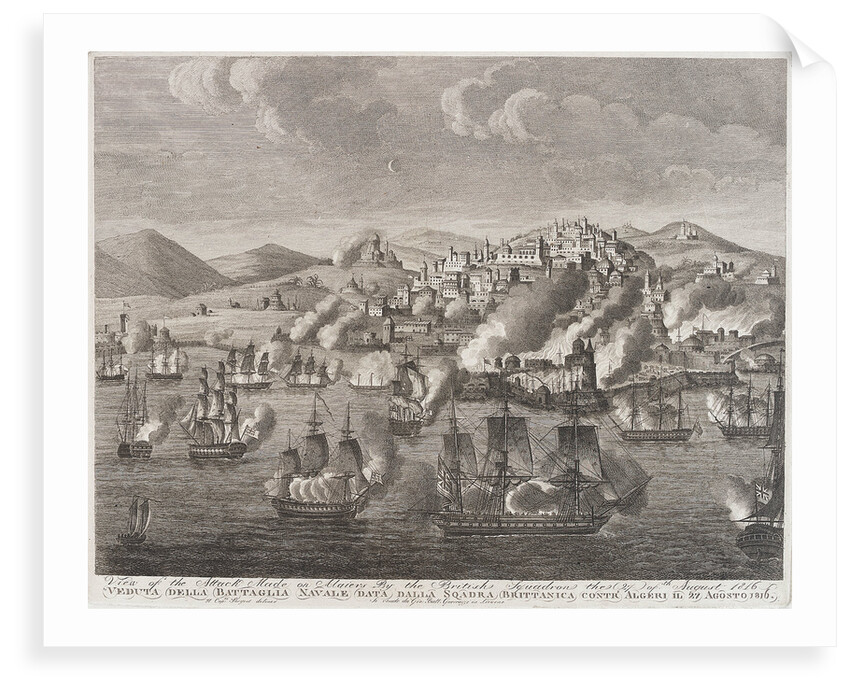 View of the attack made on Algiers by the British squadron, 27 August 1816 by Sargent