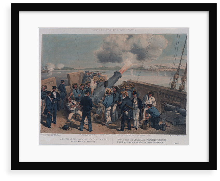 Dolby's Sketches in the Baltic. A sketch on the quarter deck of HMS 'Bulldog', Bomarsund, 15 August 1854 by Edwin Thomas Dolby