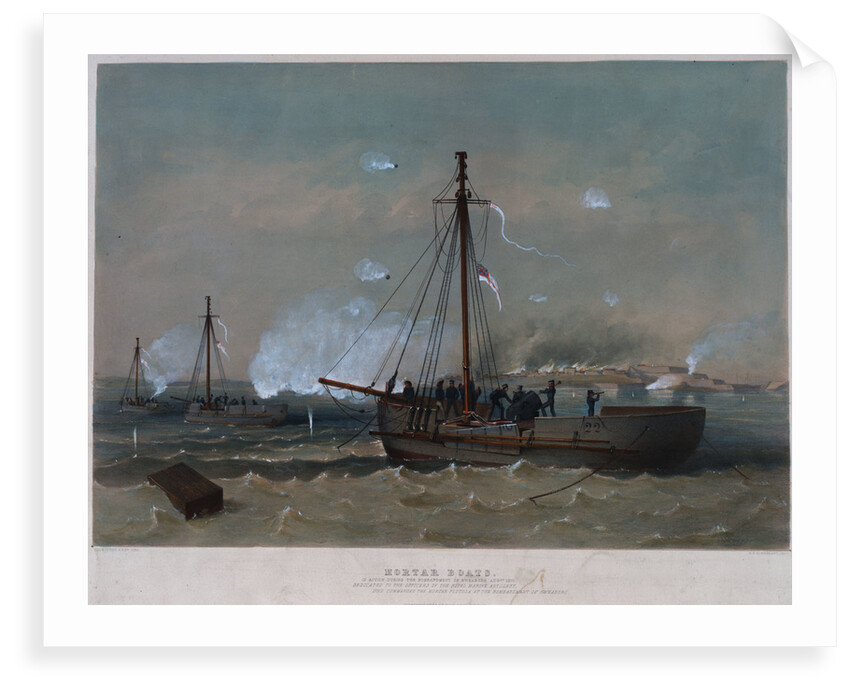 Mortar boats in action during the bombardment of Sweaborg, August 1855 by Dickinson Bros