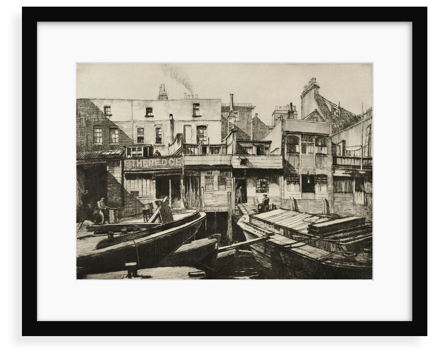 Repairing Lighters Lyme house [Limehouse], 1937 by Norman Janes