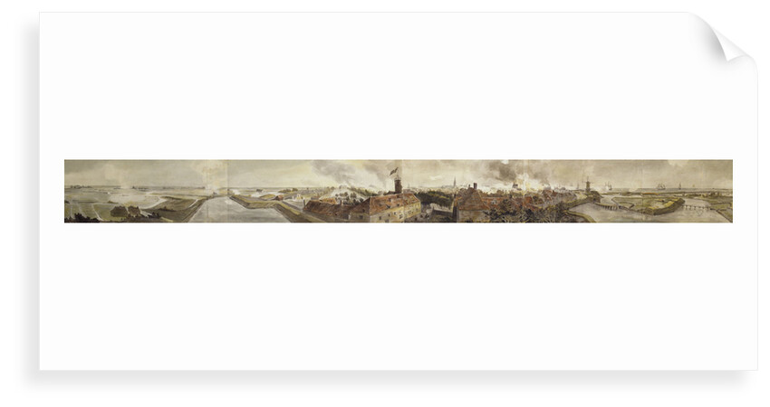 Panoramic view of bombardment of Flushing during Walcheren's expedition, 1809 by unknown