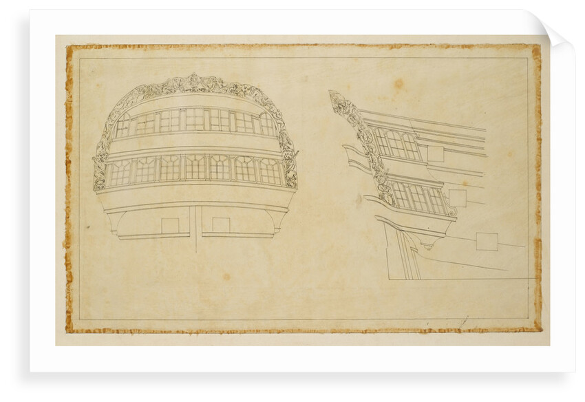 Stern of HMS 'Centurion' by unknown