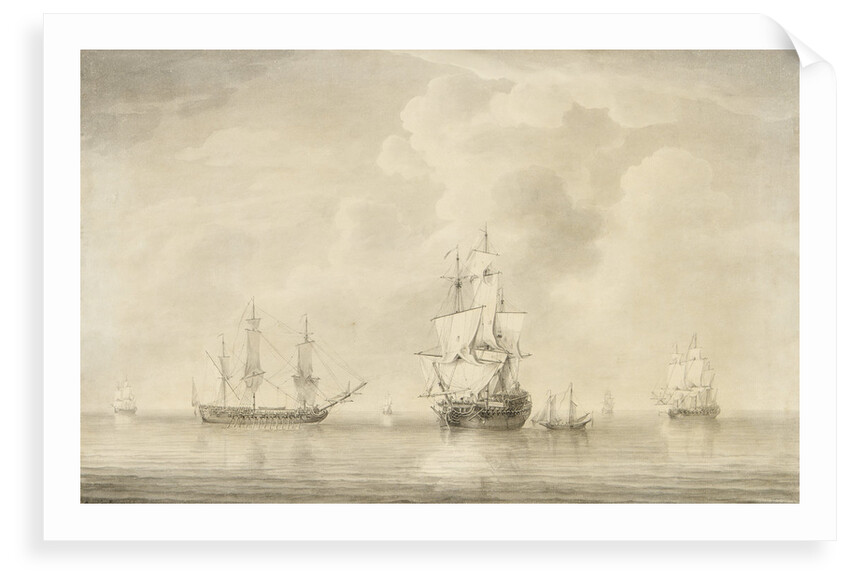 The taking of the 'Nuestra Senora de les Remedios' by the 'Prince Frederick', 'Duke' and 'Prince George' Privateers, 5 February 1746 by Charles Brooking