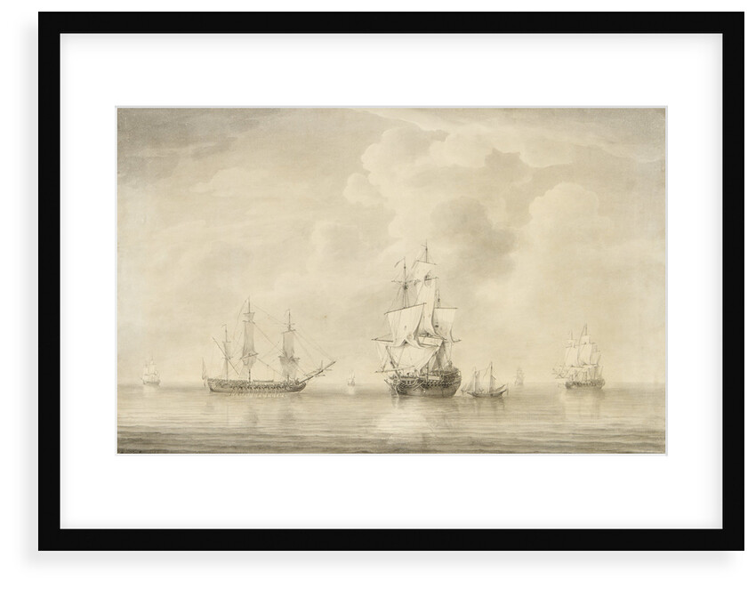 The taking of the 'Nuestra Senora de les Remedios' by the 'Prince Frederick', 'Duke' and 'Prince George' Privateers, 5 February 1746 by Charles Brooking