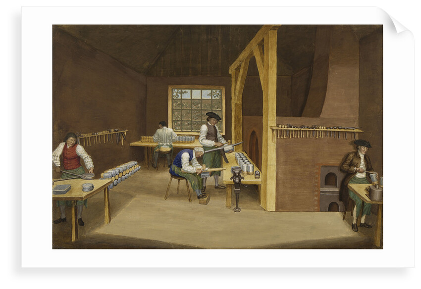 Woolwich Arsenal 1750: laboratory interior making charges by British School