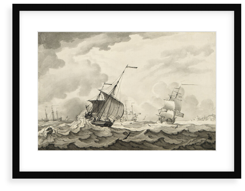 A lugger close-hauled in a strong breeze by Francis Swaine