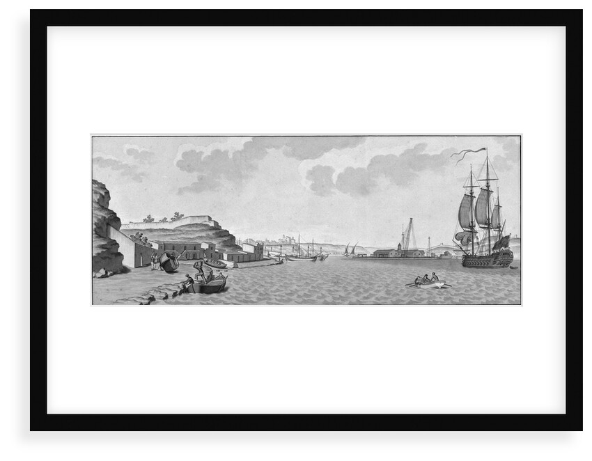 Mahon and the arsenal (with Spanish man-of-war on right) by unknown