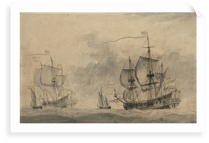 Dutch men of war by Willem van de Velde the Elder