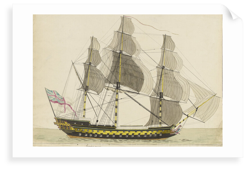 HMS 'Semiramis', built Deptford 1808 by unknown