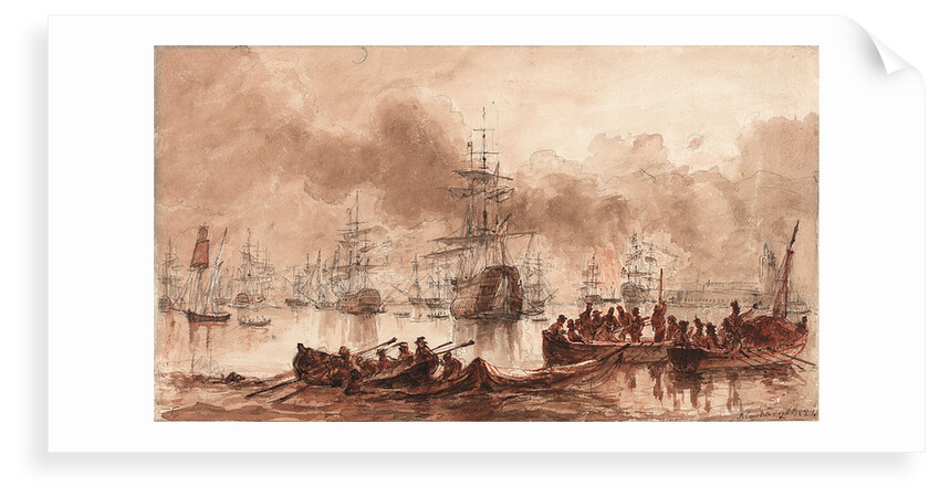Bombardment of Algiers, 28 August 1816 by Joseph Cartwright