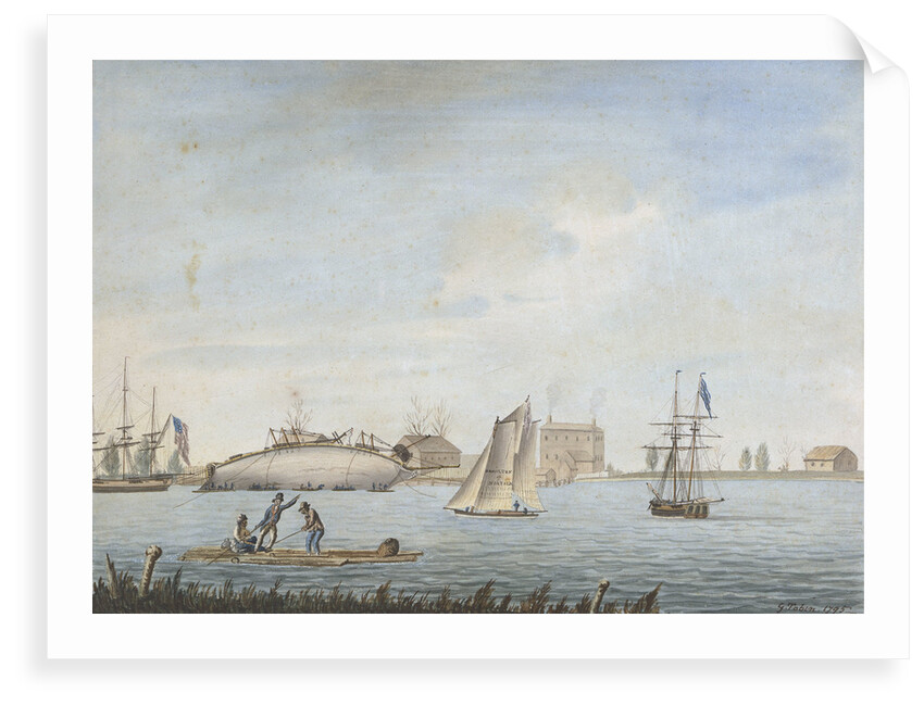 'No 4. Thetis Feby 1795 - Repairing at Gosport in Virginia by George Tobin