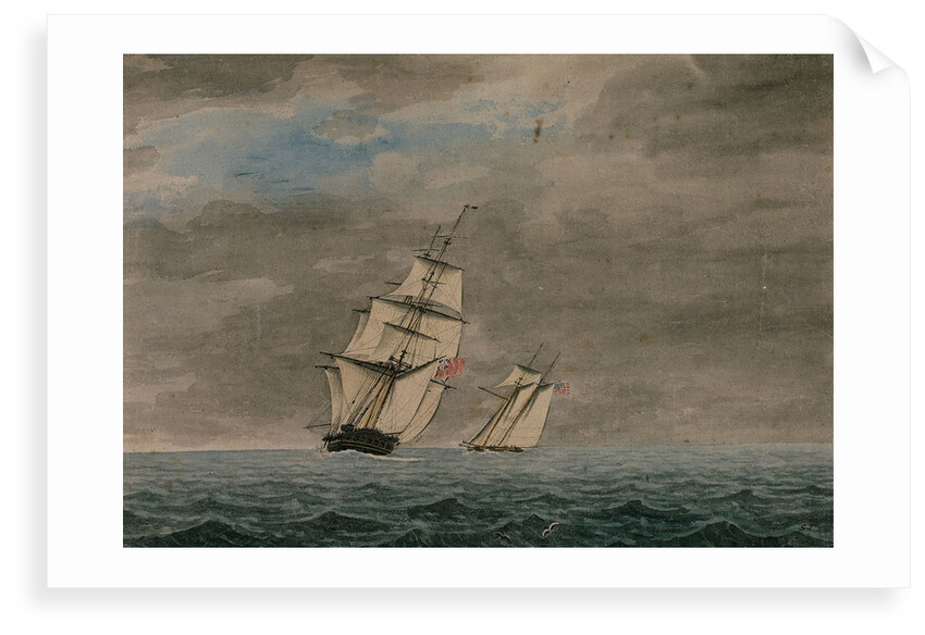 Andromache' chasing Yankee schooner by George Tobin