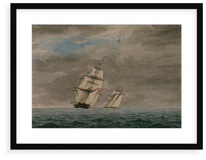 Andromache' chasing Yankee schooner by George Tobin