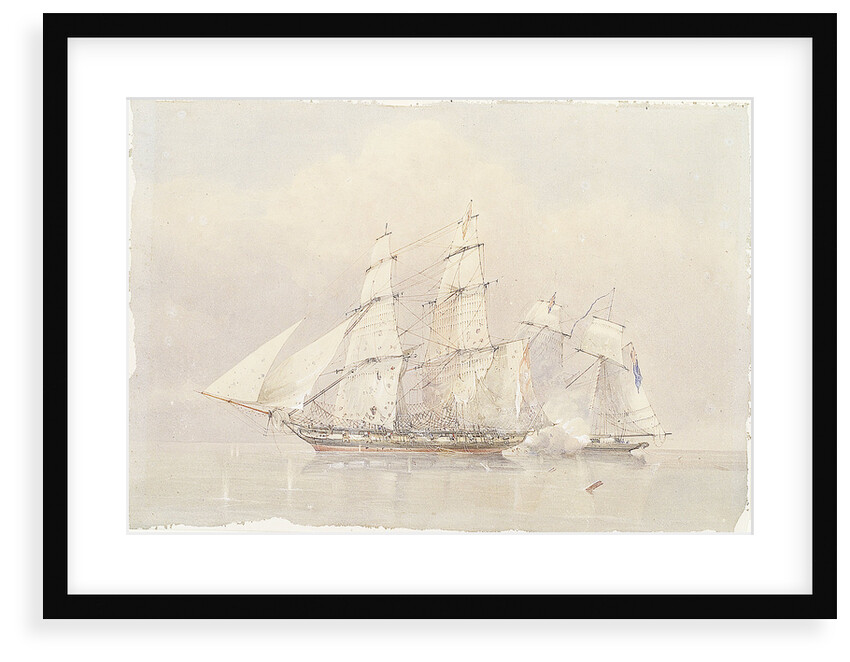 Buzzard captures the Spanish slaver 'Formidable', 1834 by William John Huggins