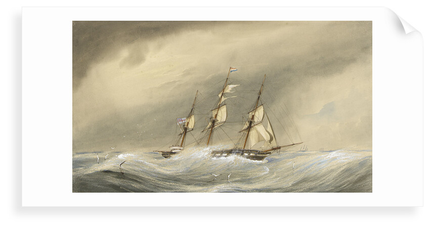 HMS 'Endymion' rounding the Horn in the first Flying Squadron, under Rear Admiral Geoffrey Phipps Hornby, 13 September 1870 by F. G. Innes Lillington